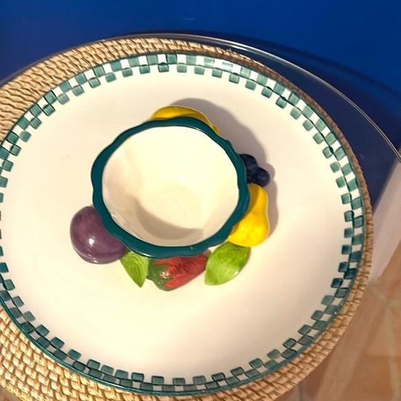 Vintage 1970s Cali Signed Hand-Painted Ceramic 3D Fruit Serving Plate - Picture 6 of 8